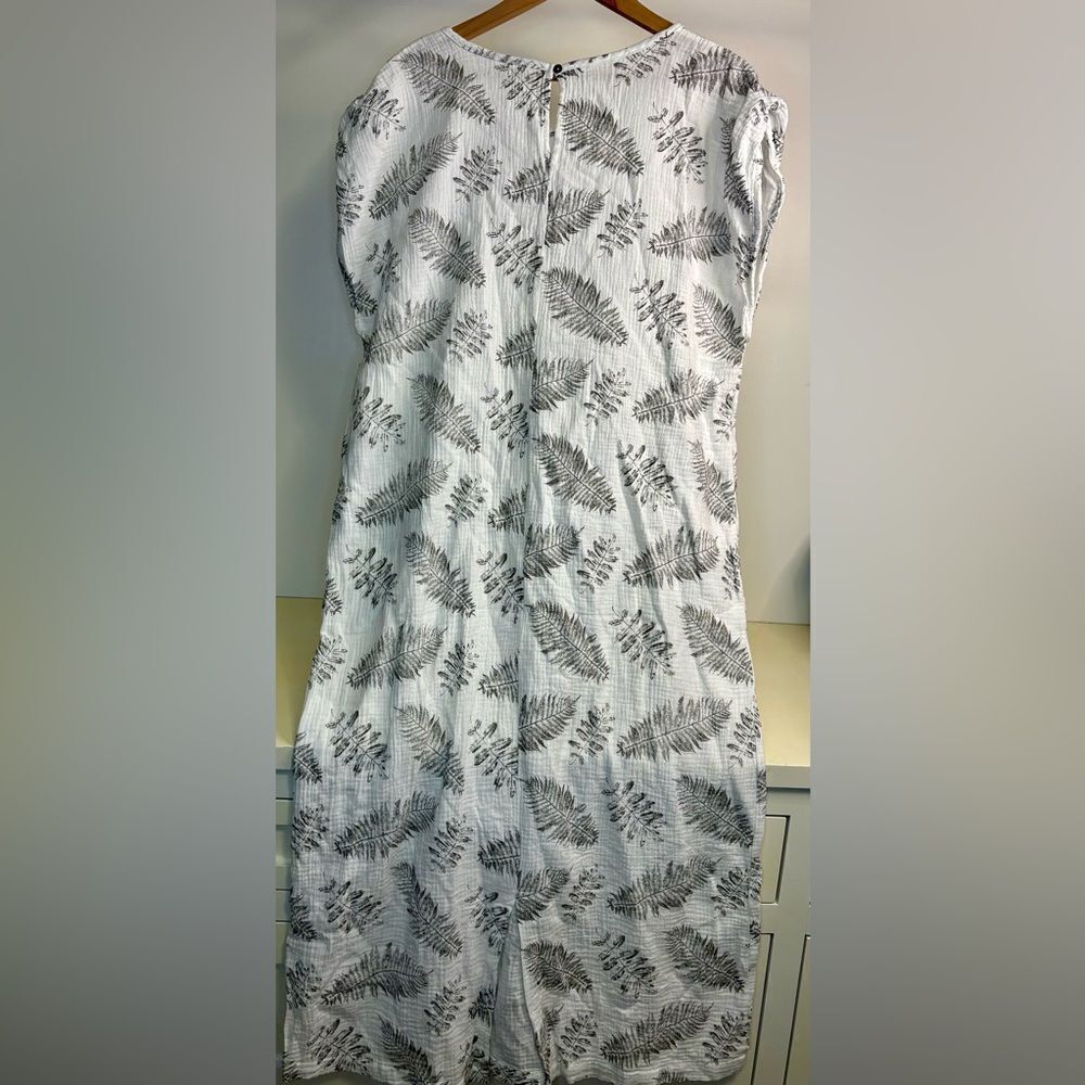 NWT hello nite belted Gauze leaf pattern dress size XL 100% cotton - Picture 4 of 6